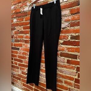 NWT- J. Crew. Full-length straight-leg bi-stretch wool pant in black